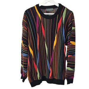 Tundra Canada 3D Knit Long Sleeve Sweater, Coogi Style, Pullover, Light, Size M